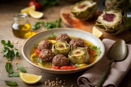 ארטישוק עם קציצות בקר