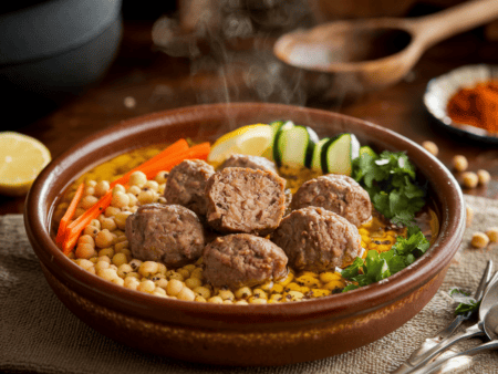 מרק לקוסקוס עם קציצות בשר