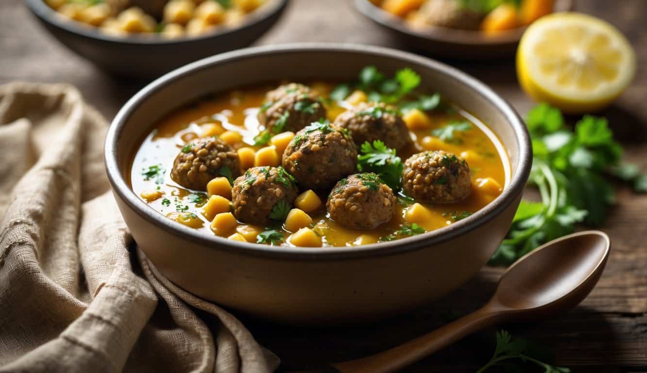 מרק לקוסקוס עם קציצות בשר