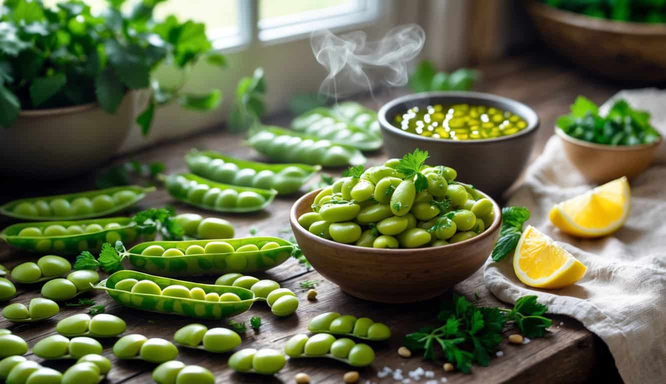 פול ירוק עם קליפה