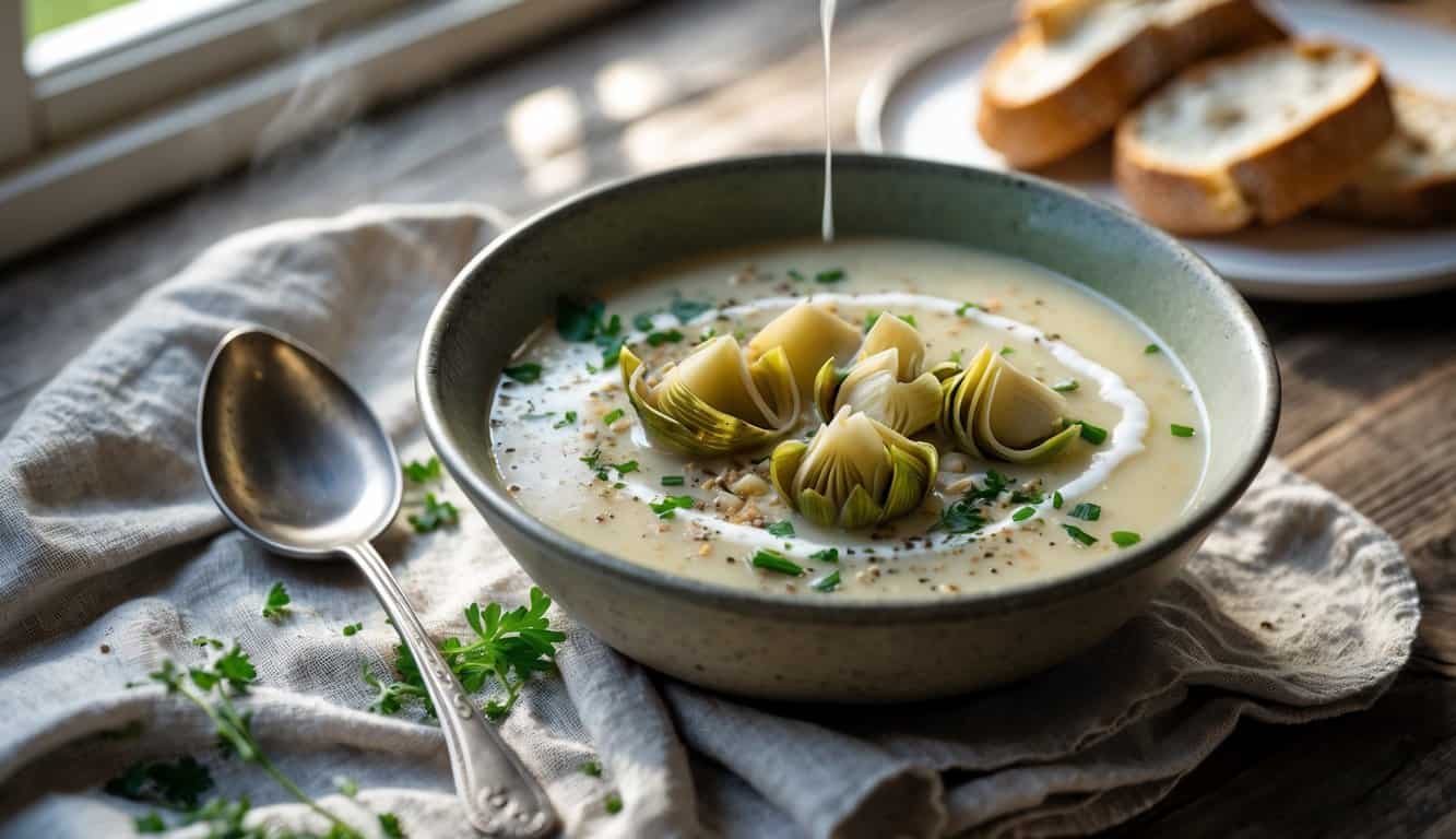 מרק ארטישוק ירושלמי עם חלב קוקוס