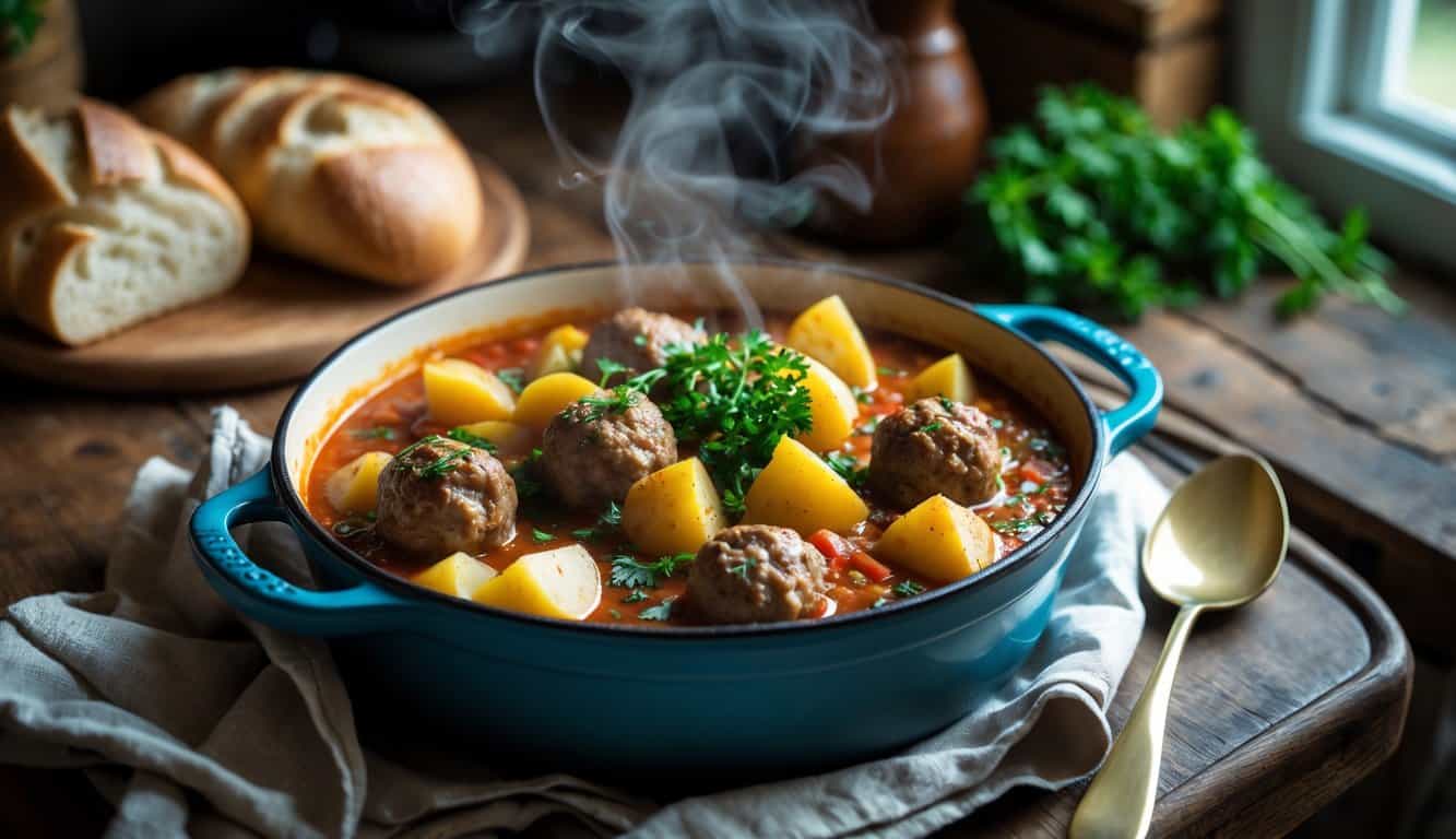סיר קציצות ותפוחי אדמה